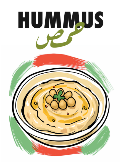 Image de Affiche culinaire du Moyen-Orient : Hummous